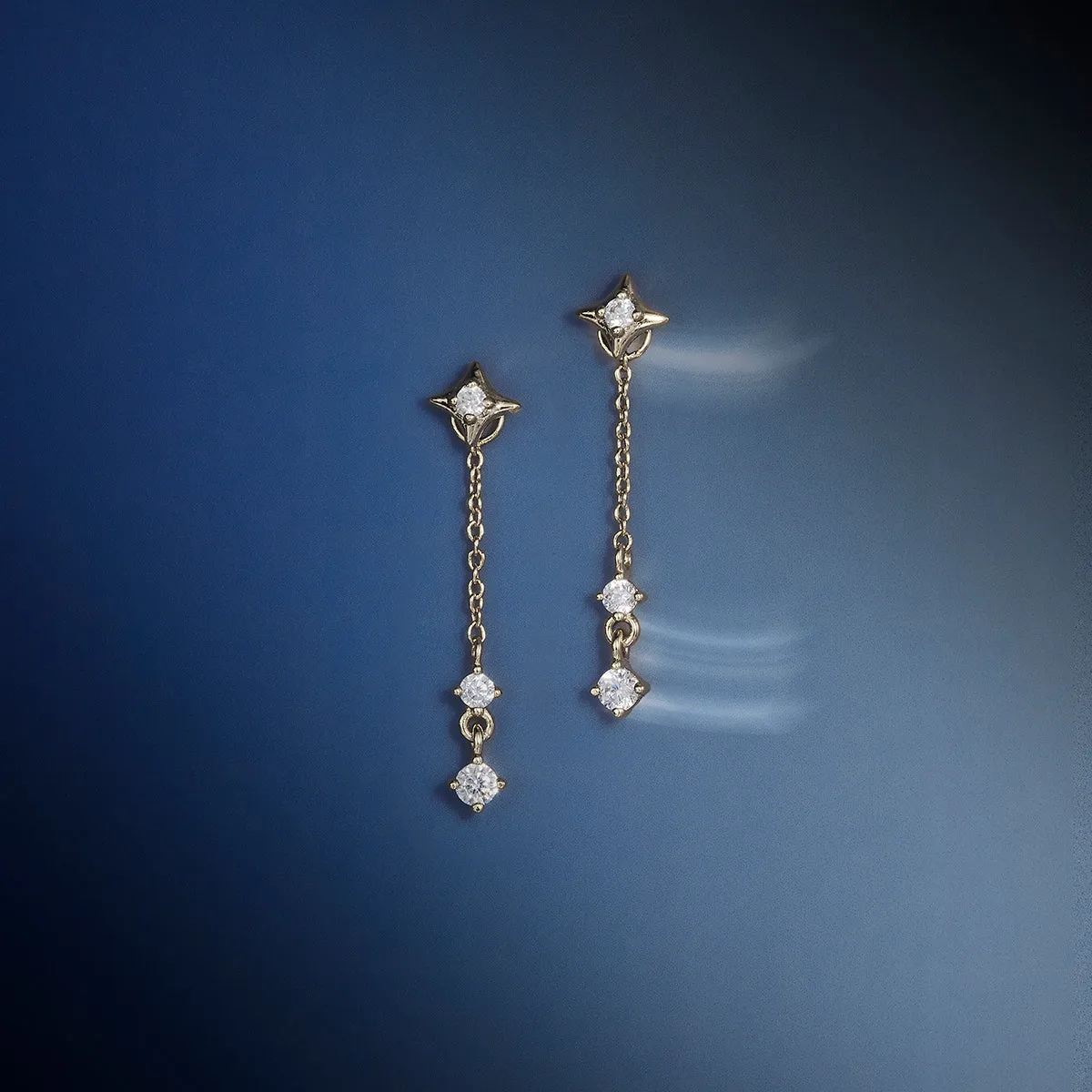 Astrid & Miyu Cosmic Star Drop boucles d'oreilles argent
