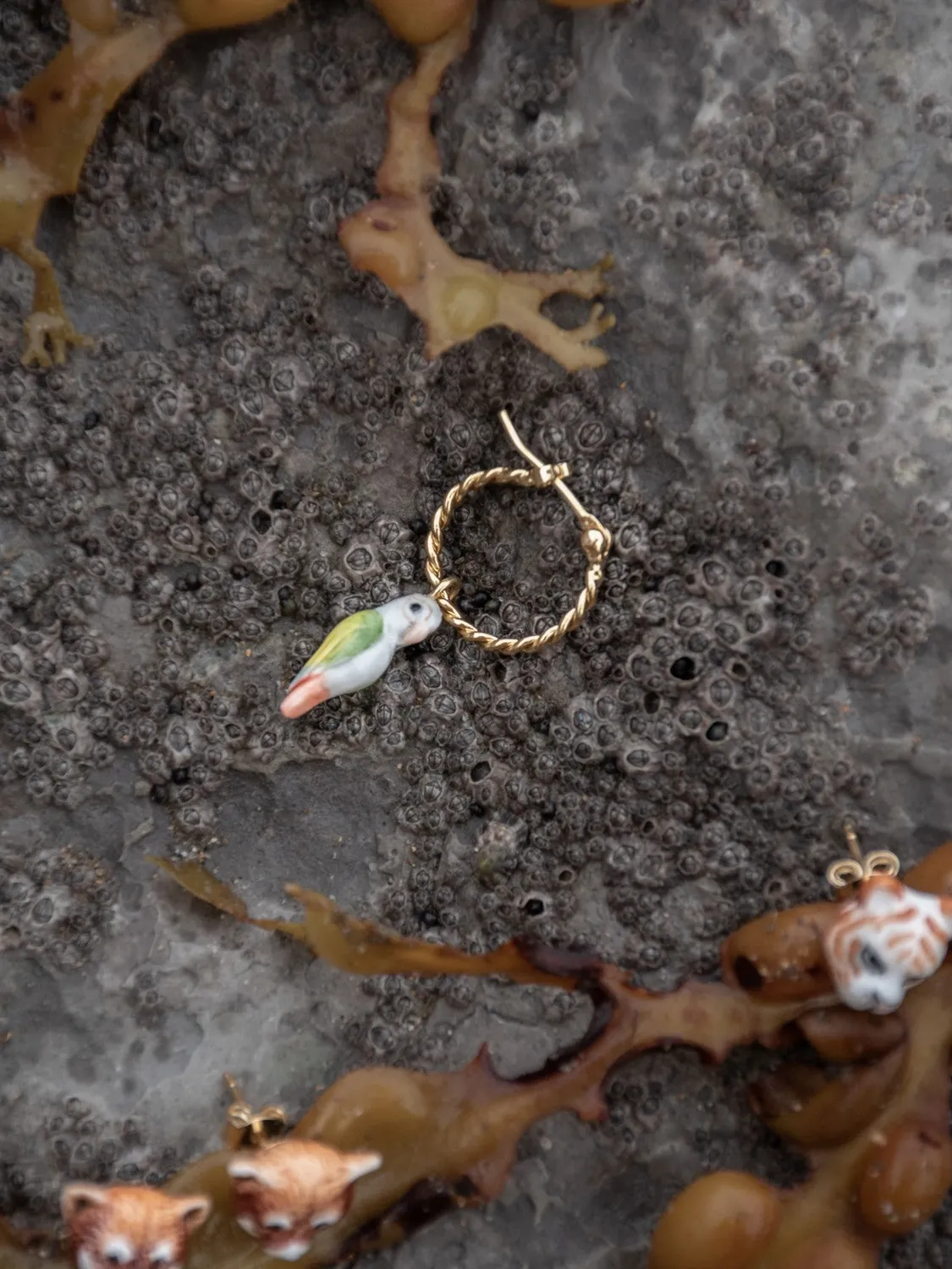 Nach Bijoux perroquet mini créole verte 1,5 cm à l'unité