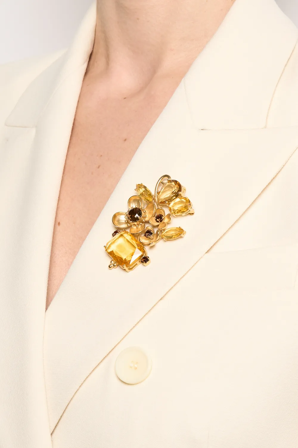 Philippe Ferrandis Eugenie grande broche smokey 7,5 cm