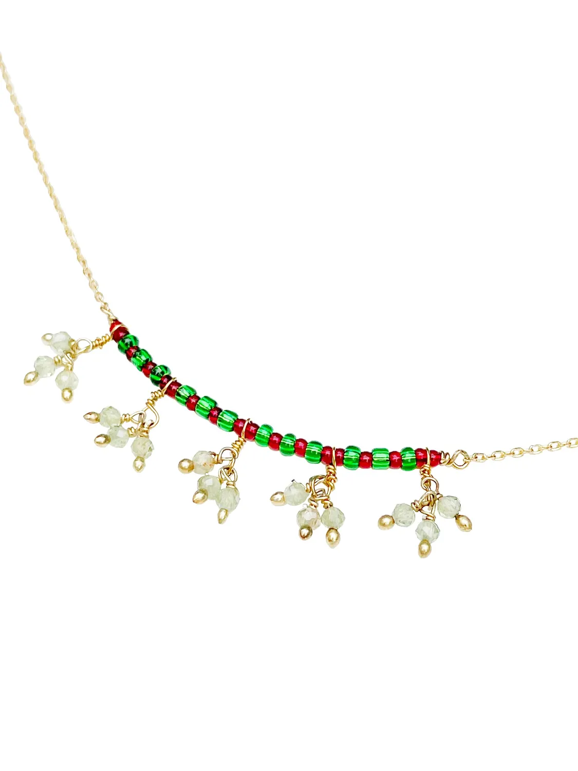 Le Fourbi de Capucine FDC461 collier laiton doré péridot