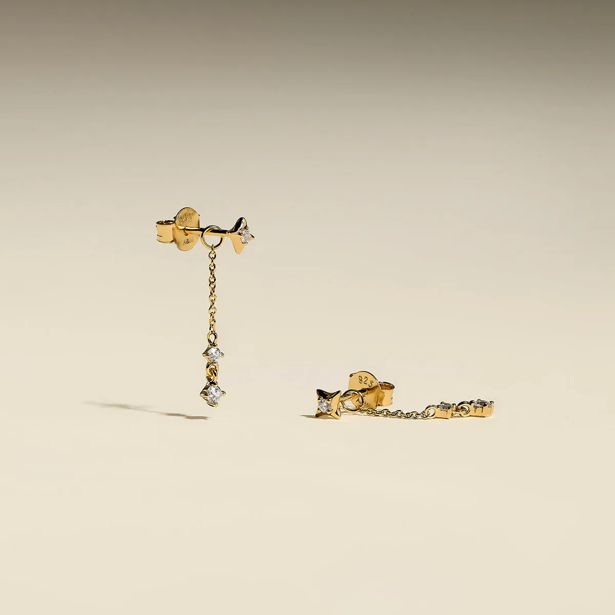 Astrid & Miyu Cosmic Star Drop Studs Cracker boucles d'oreilles or