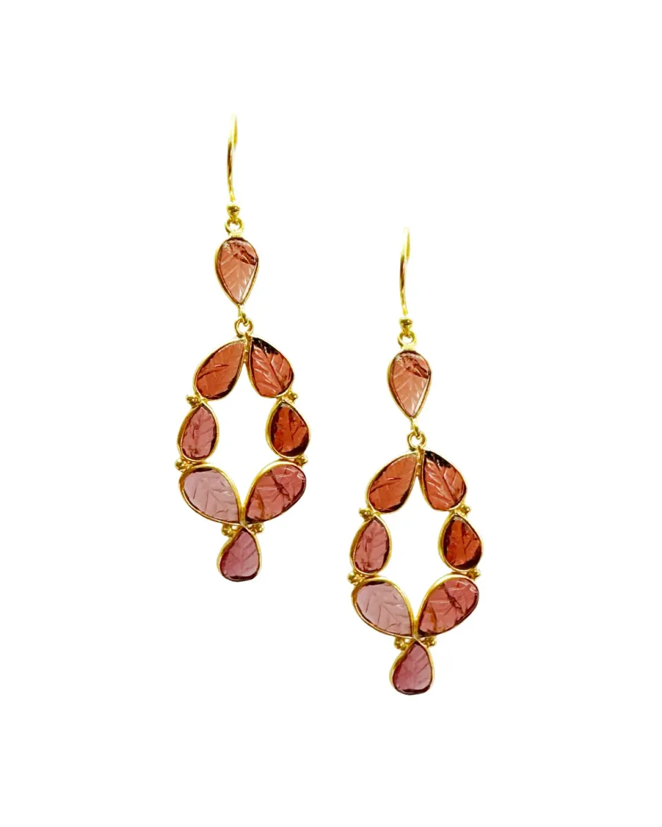 Le Fourbi de Capucine G23 boucles d'oreilles argent doré grenat