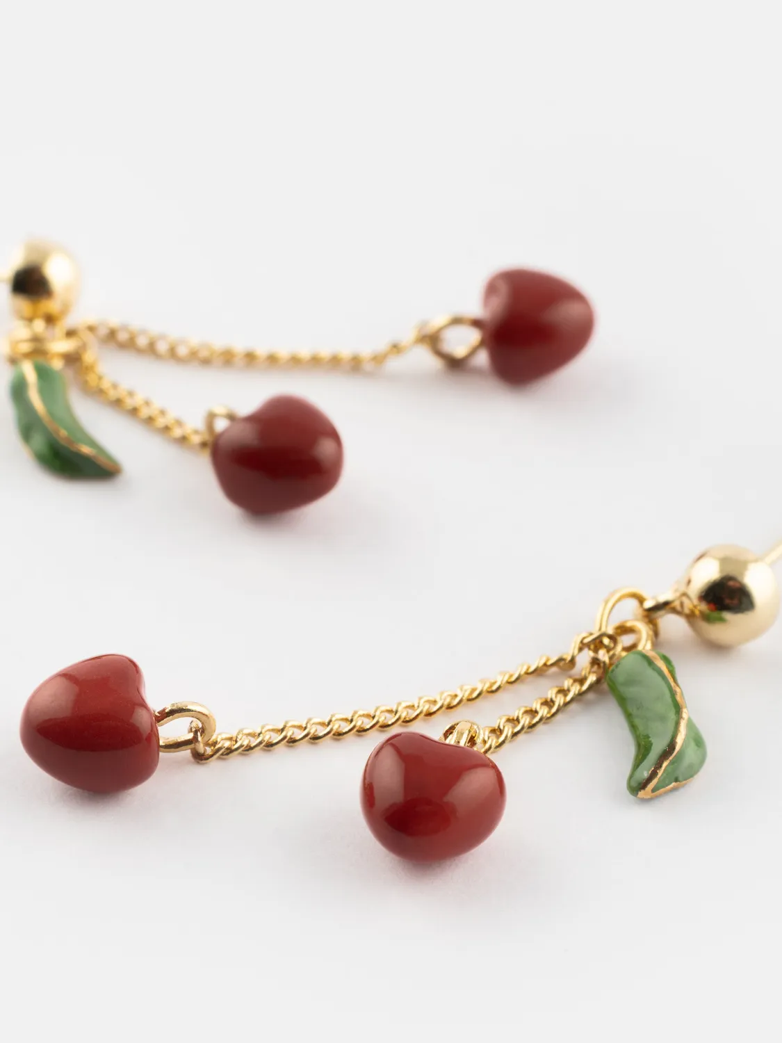 Nach Bijoux Chérie Cherry cerises boucles d'oreilles porcelaine