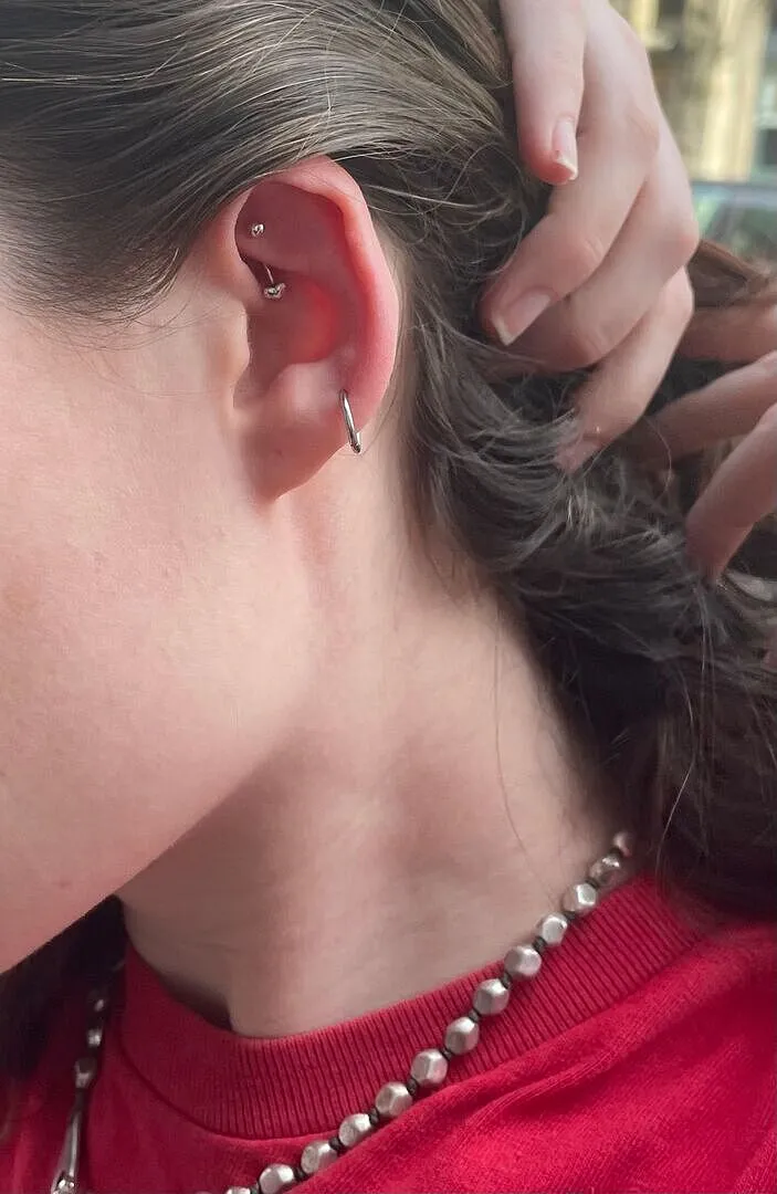 Astrid & Miyu Rook piercing cœur or blanc massif