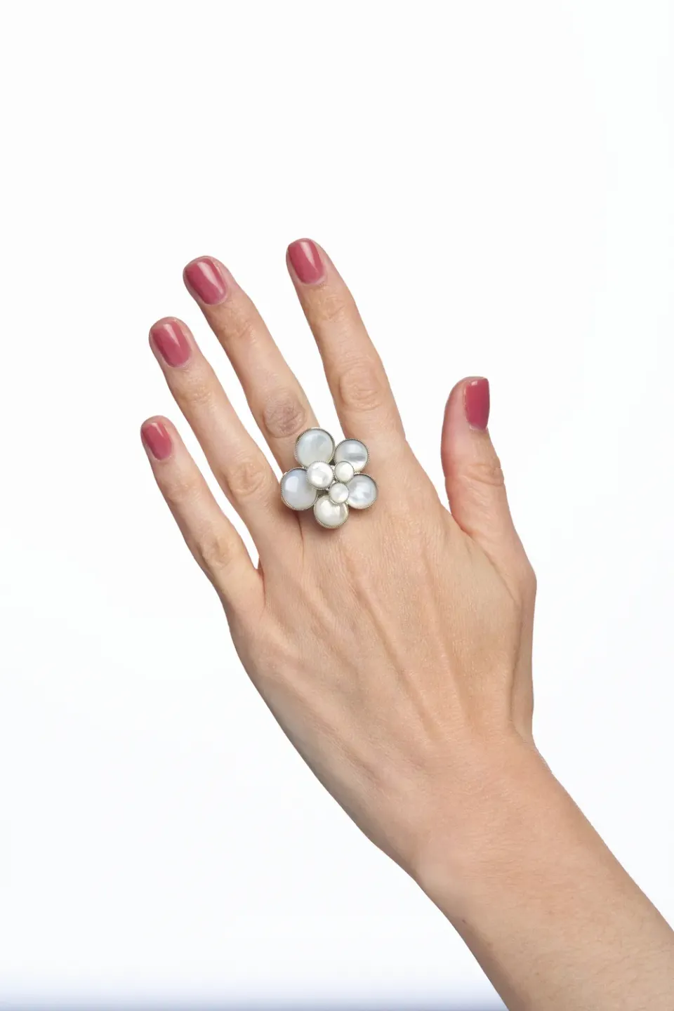 Philippe Ferrandis Cielo Small Ring bague fleur nacre réglable