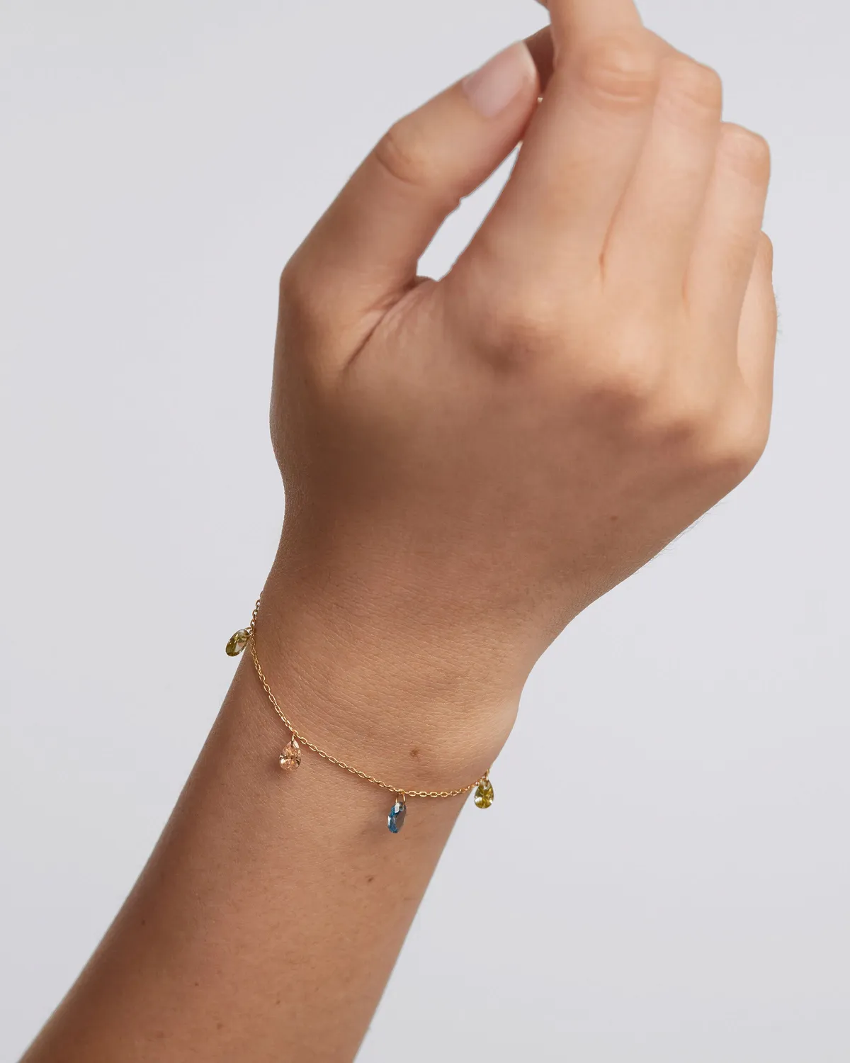 PDPAOLA Bloom bracelet zircons multicolore doré