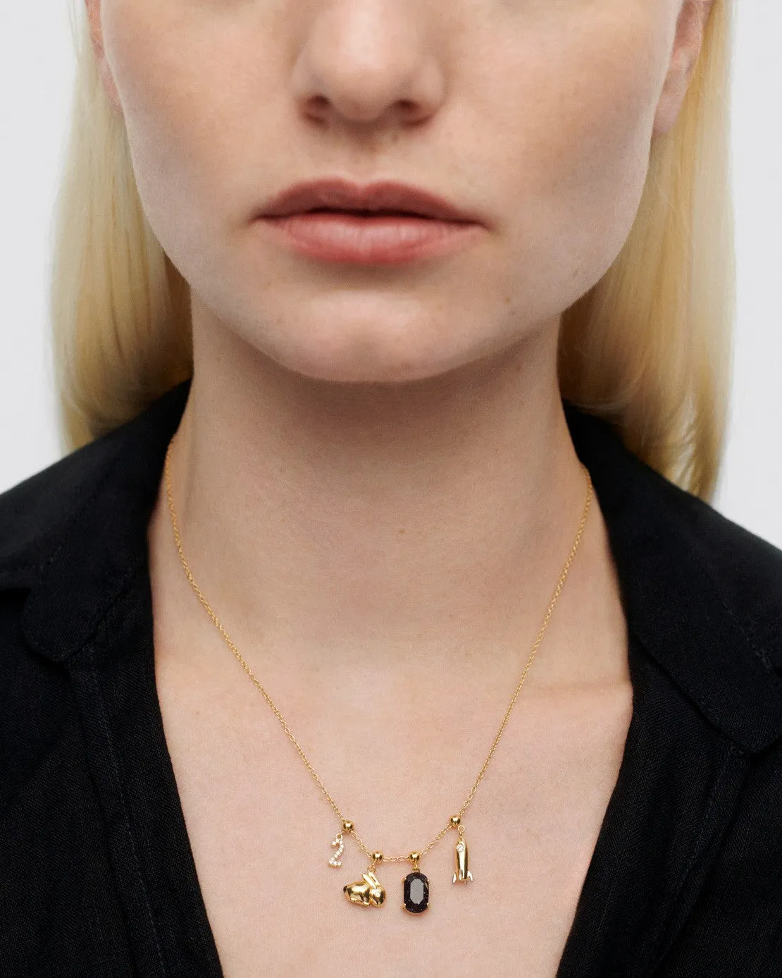 PDPAOLA Rocket charm pendentif zircone blanche