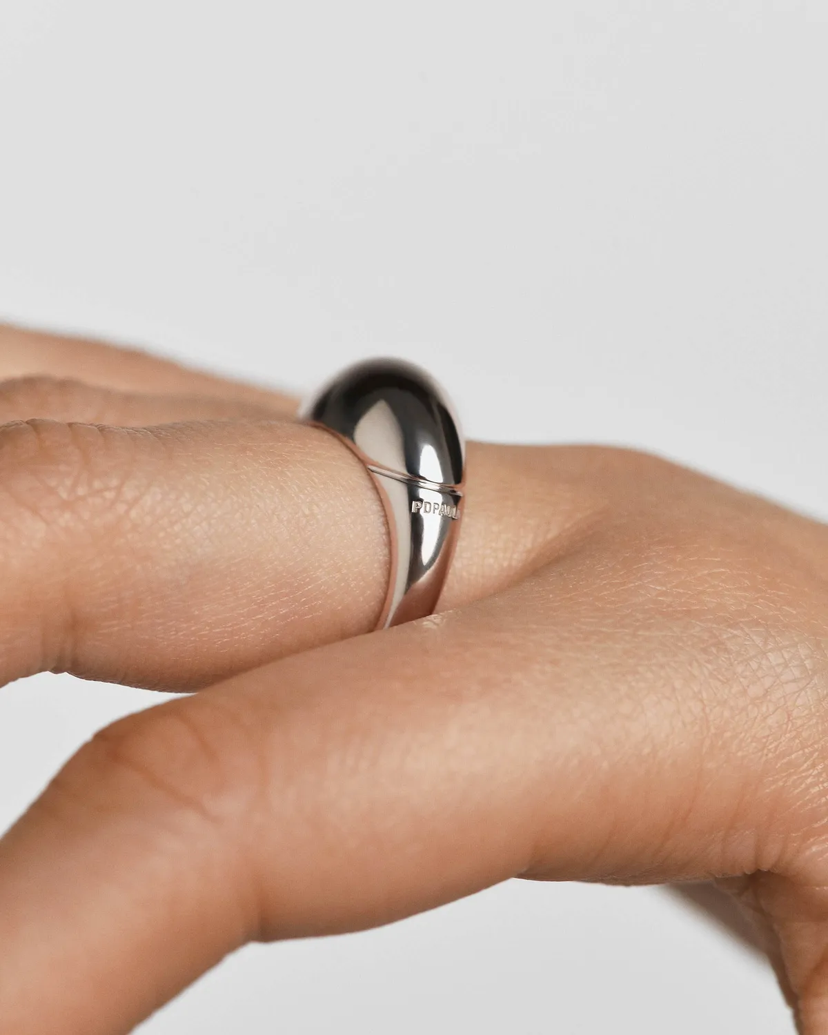 PDPAOLA Bamboo bague argent large 10 mm