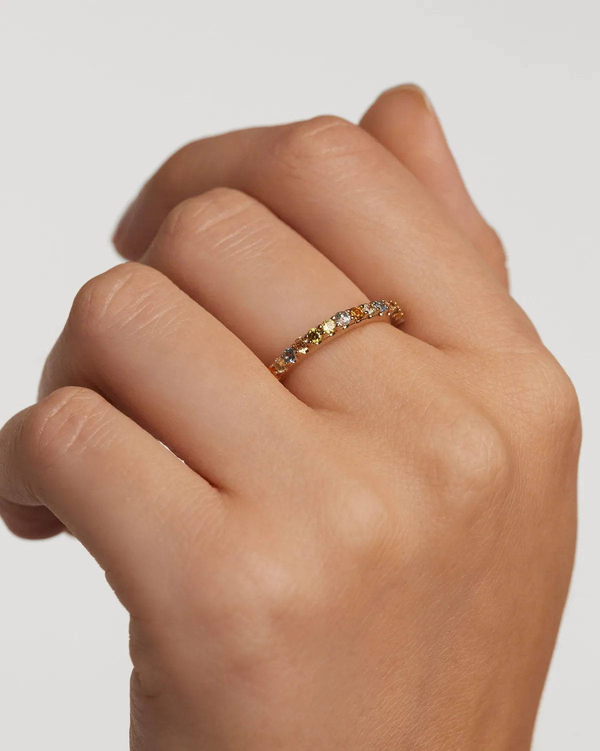 PDPAOLA Rainbow bague zirconias multicolores