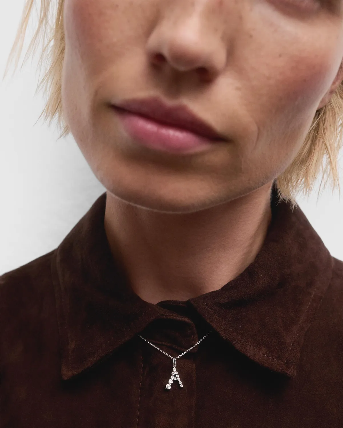 PDPAOLA Initiale pendentif A or blanc diamants 0,318 ct
