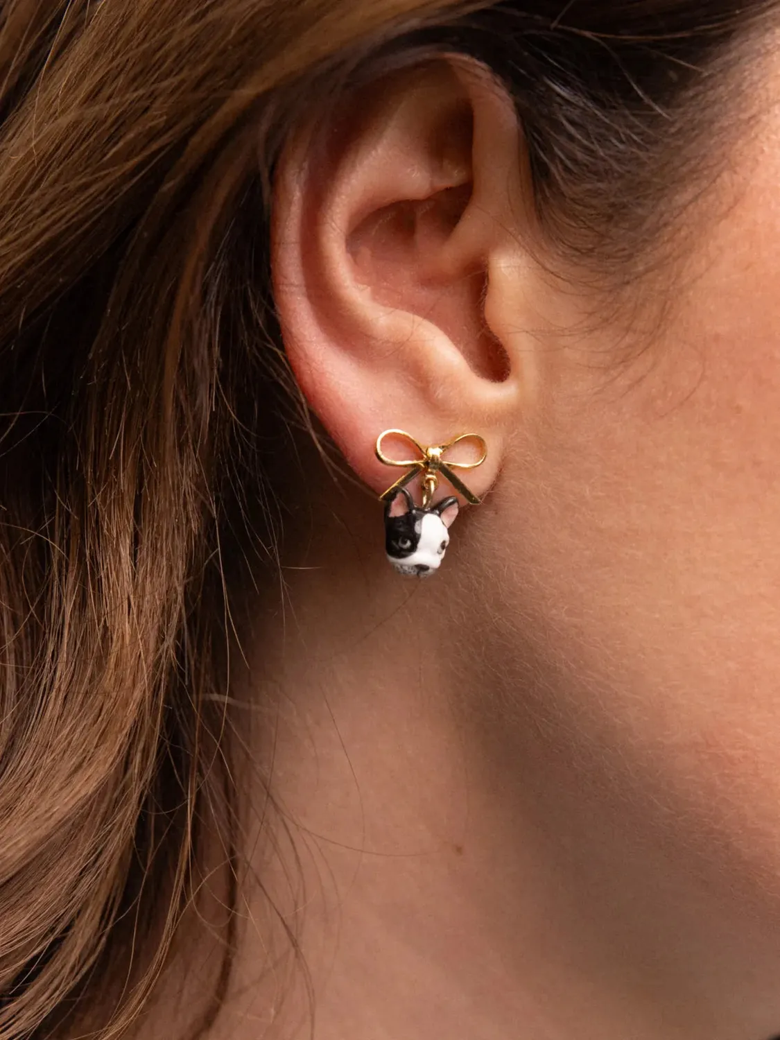 Nach Bijoux bulldog français puces boucles doreilles