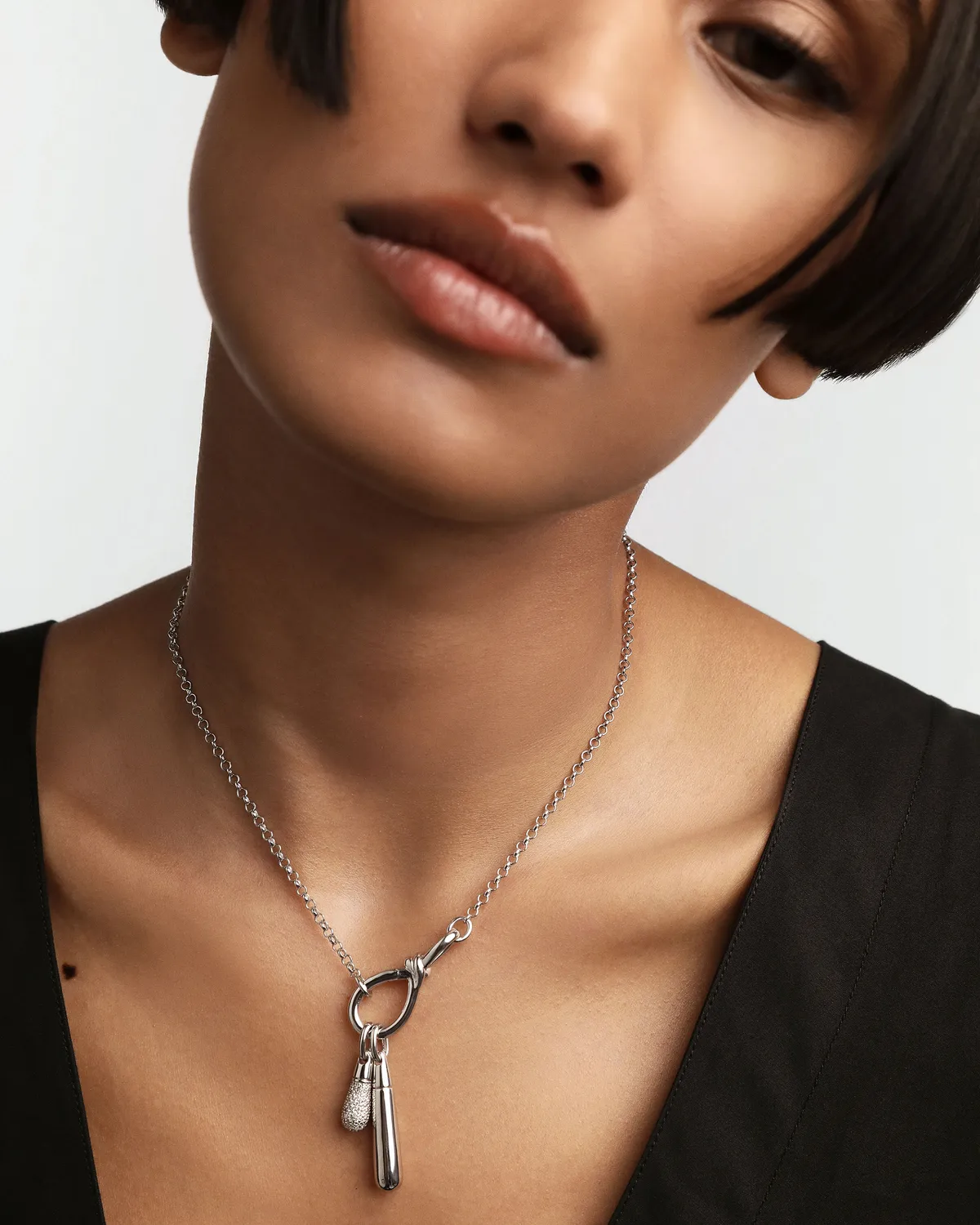 PDPAOLA Stacker Clasp collier chaîne argent 44 cm