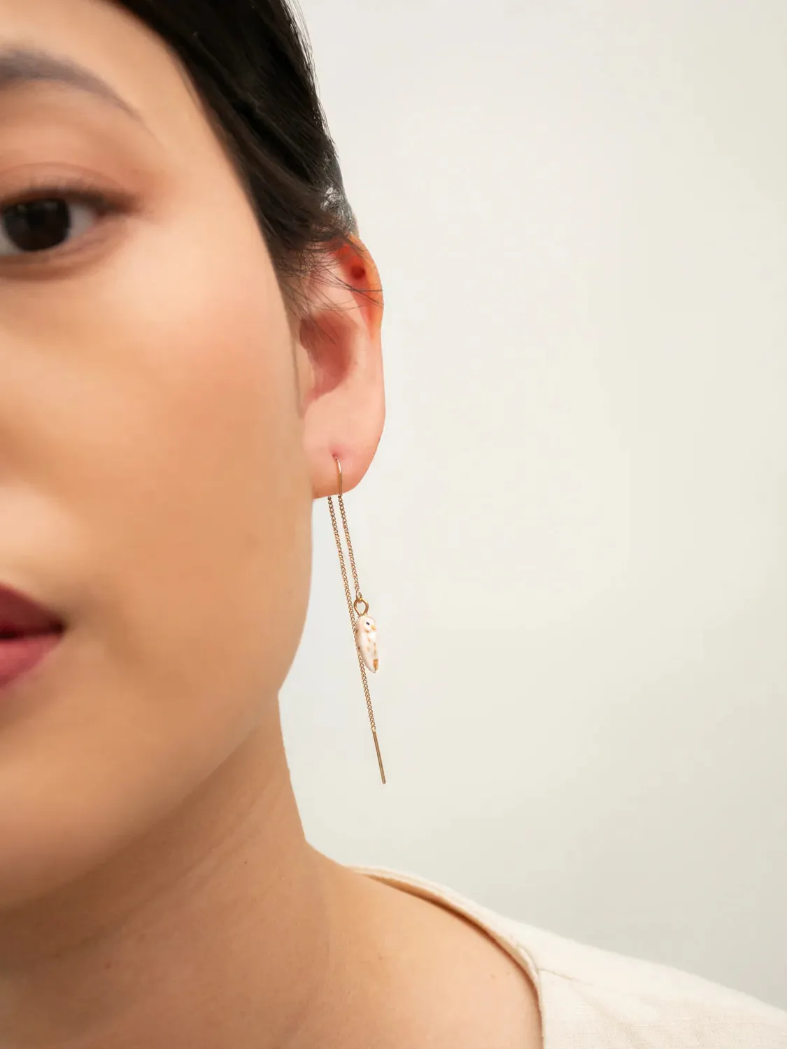 Nach Bijoux chouette blanche boucles d’oreilles porcelaine 6 cm