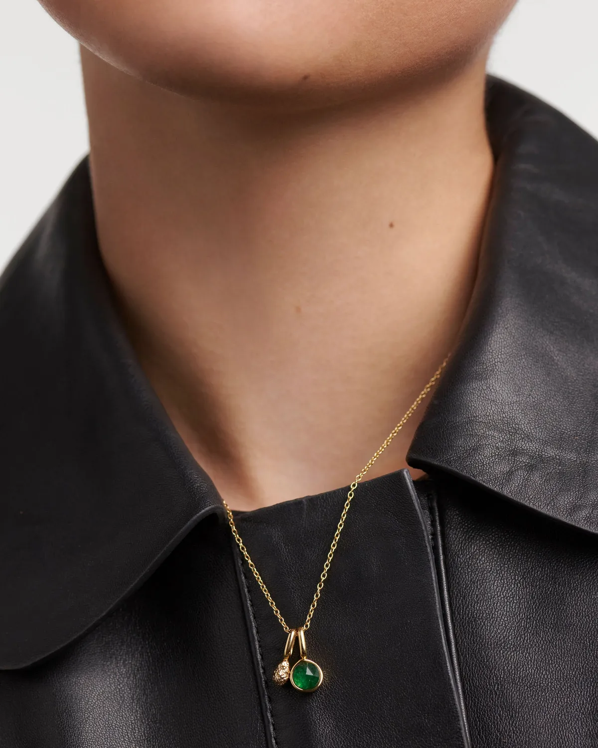 PDPAOLA Oasis collier plaqué or aventurine verte