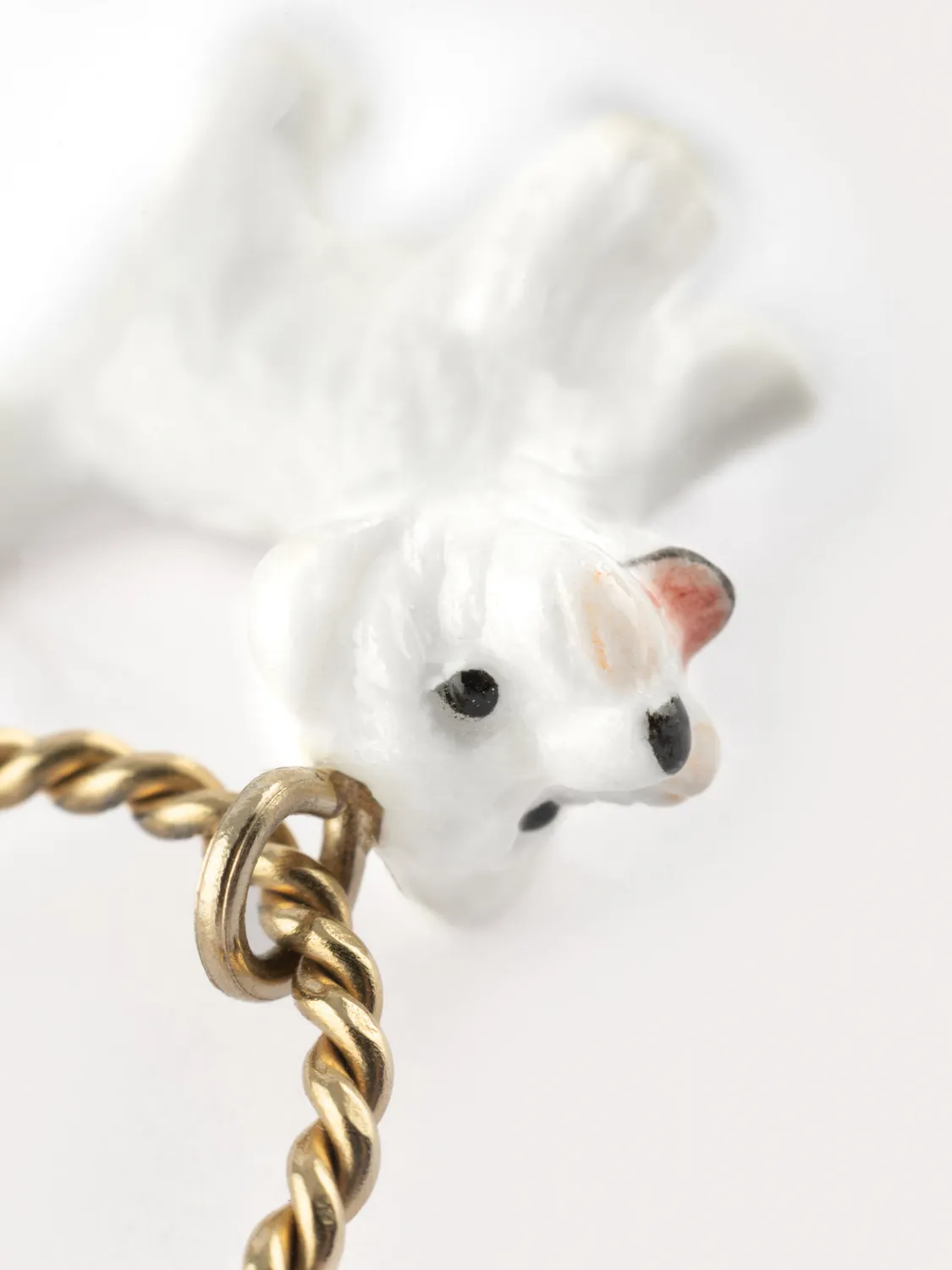 Nach Bijoux Mini créole chien Coton de Tulear boucle à l'unité blanche