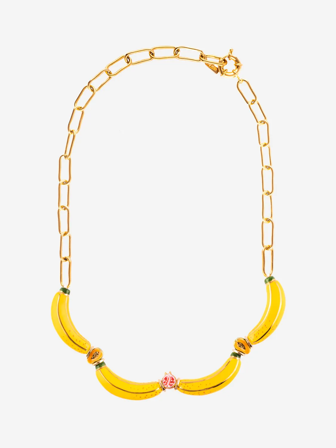 Nach Bijoux bananes jaunes collier fruits perles