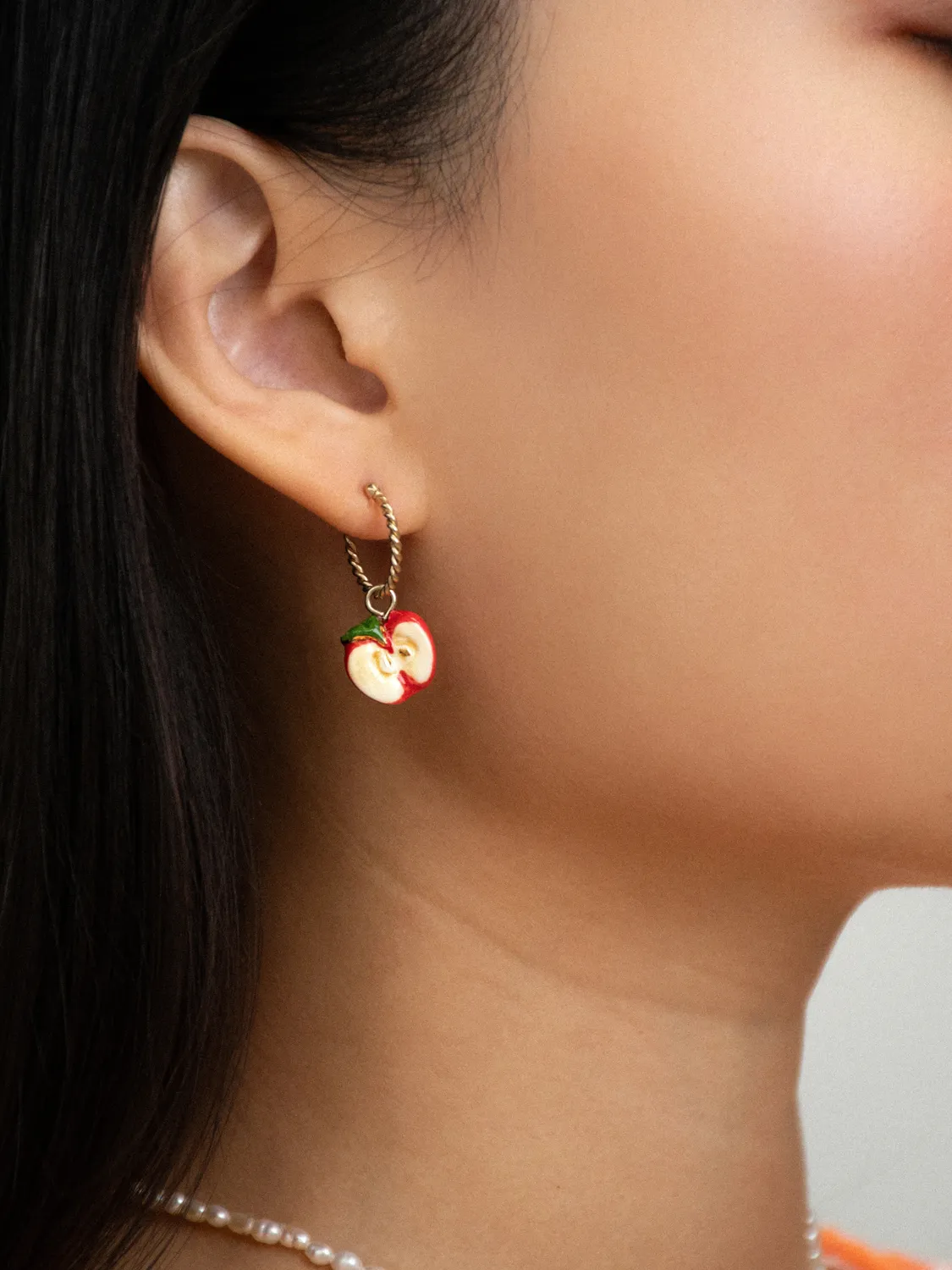 Nach Pomme mini créole porcelaine boucle unité rouge