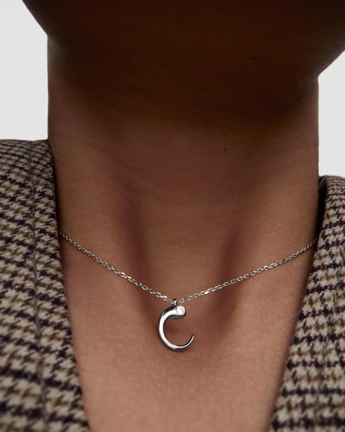 PDPAOLA Initial C collier pendentif argent 40-50 cm