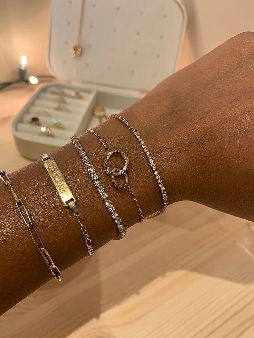 Astrid & Miyu Orbit Crystal bracelet cristal doré