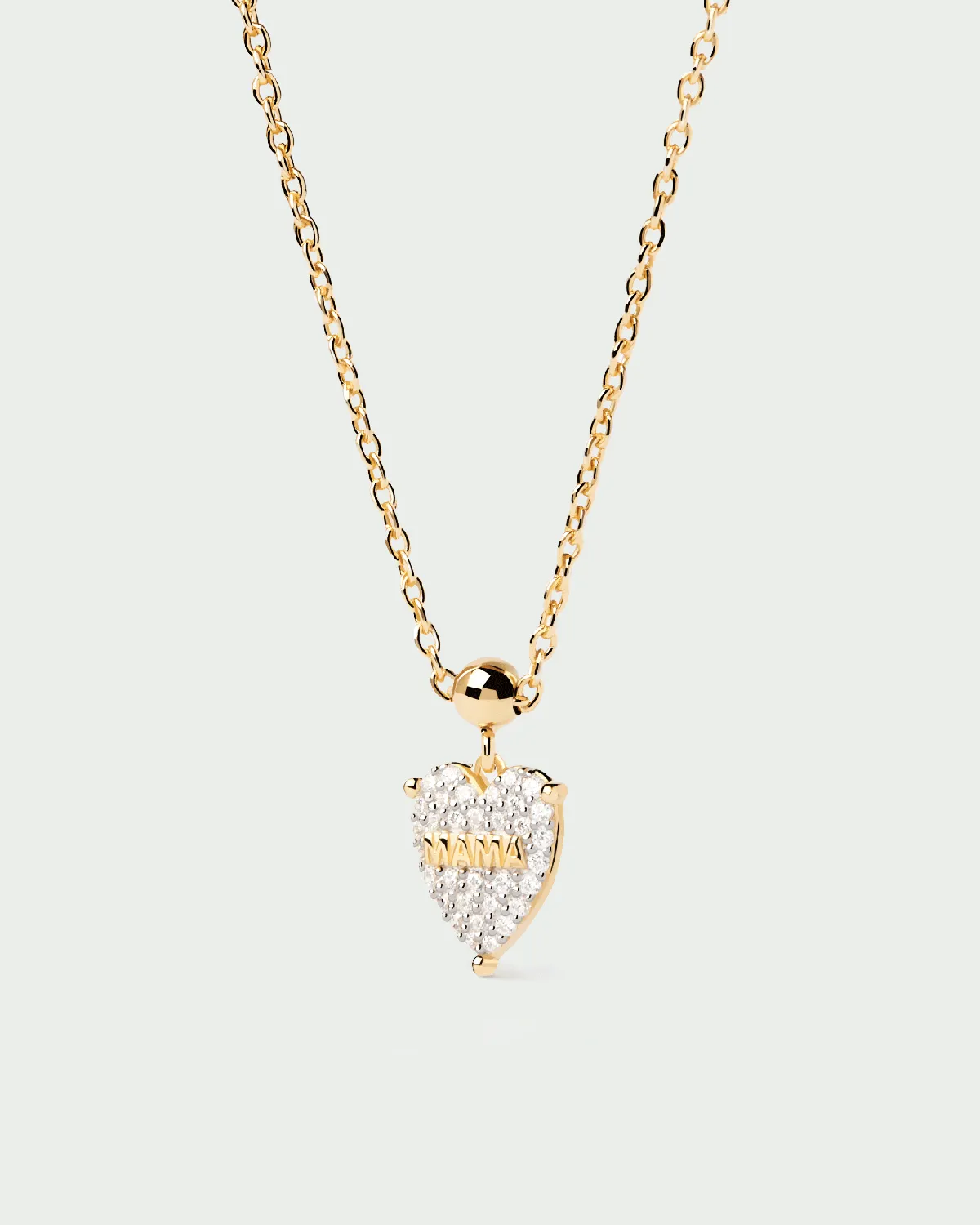 PDPAOLA Mama Heart charm doré zircone blanche