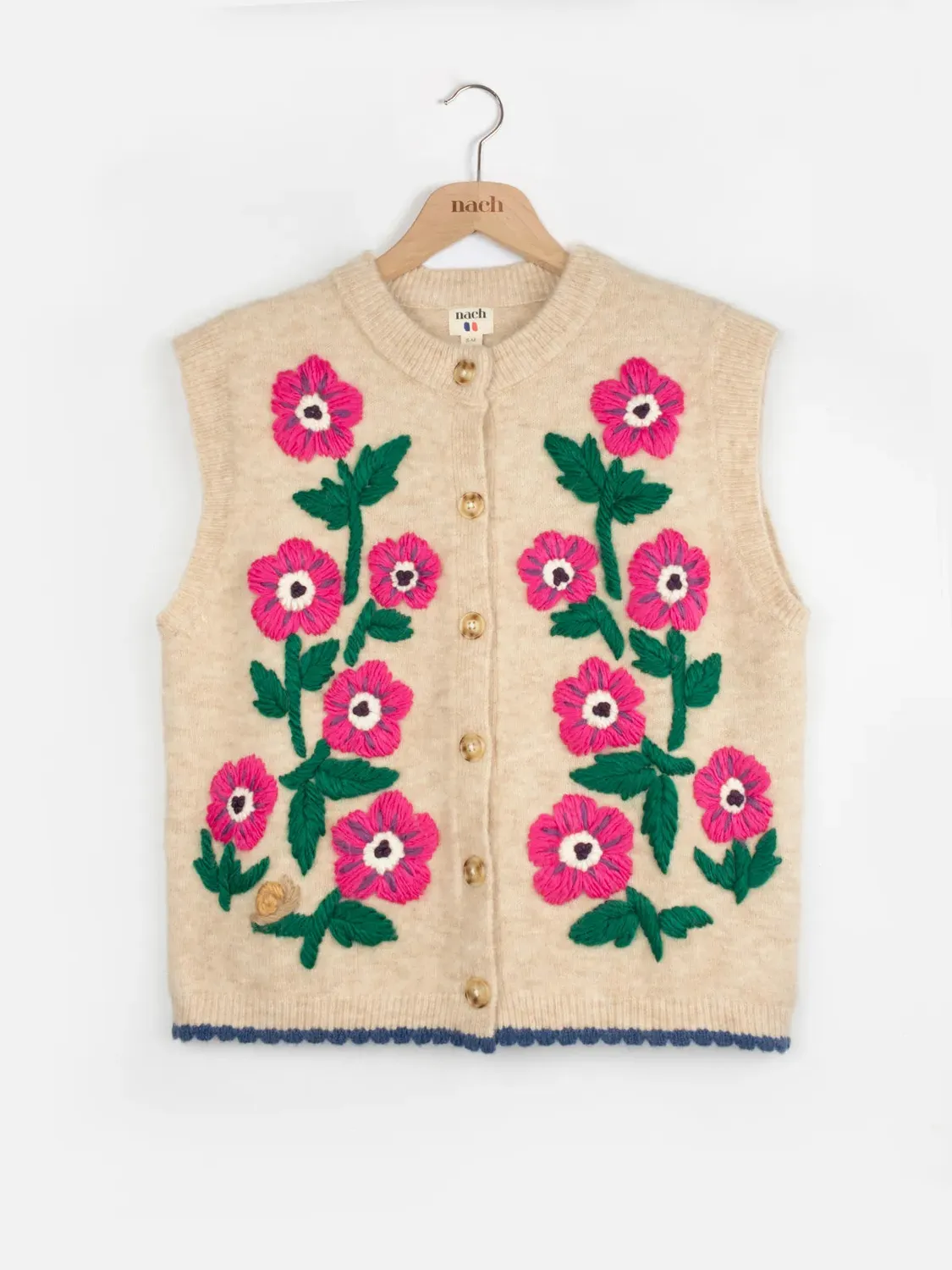 Nach Bijoux anémones édition limitée gilet brodé S/M