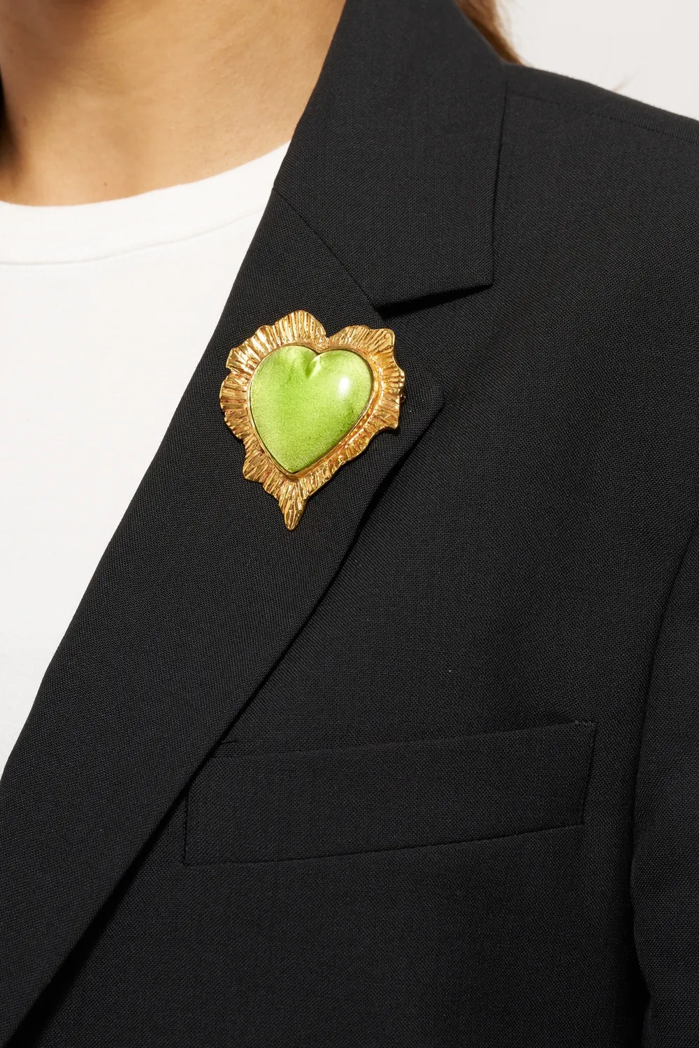 Philippe Ferrandis Break My Heart broche cœur strass 5,5 cm