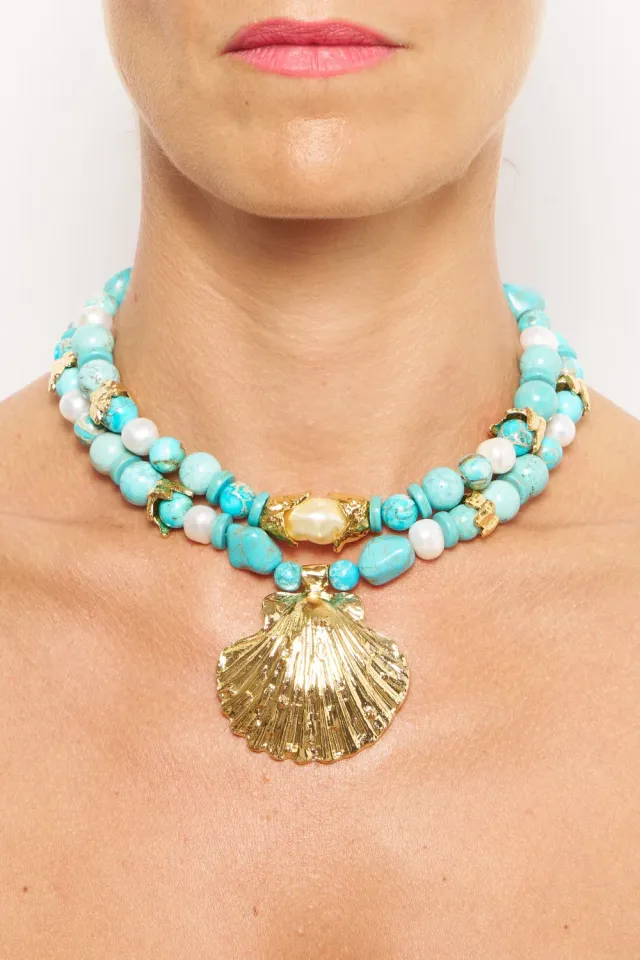 Philippe Ferrandis Minorca collier coquillage doré
