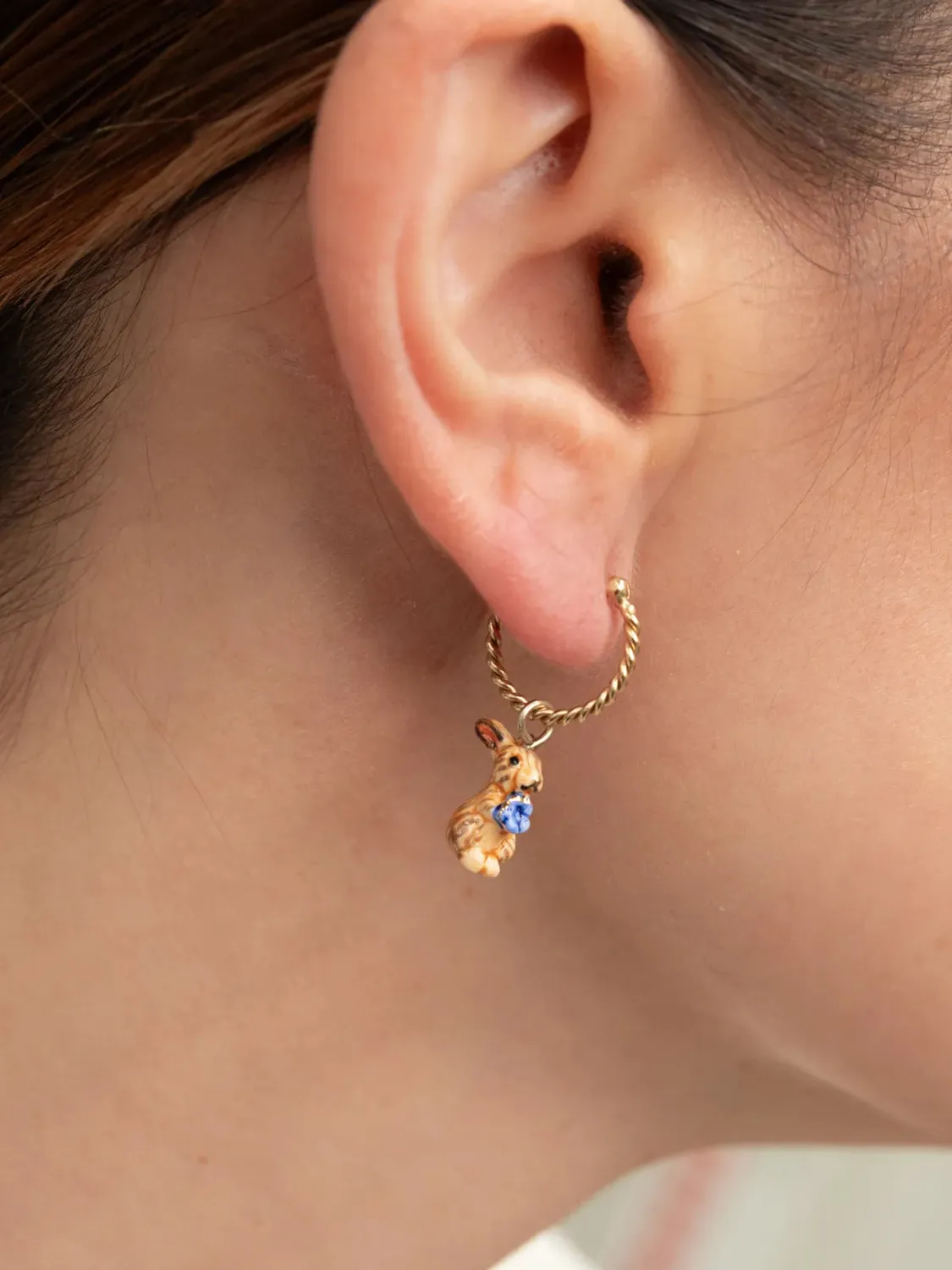 Nach Mini créole lapin boucle d'oreille marron unité
