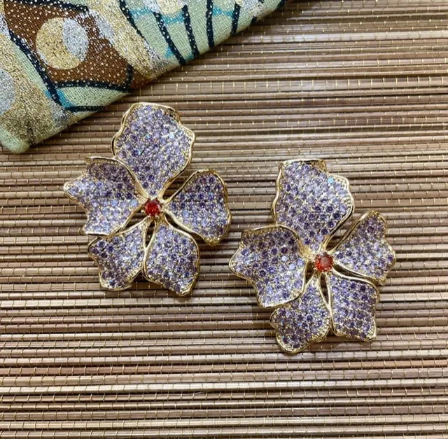 Nao de Paris Light Purple Iris boucles d'oreilles violet