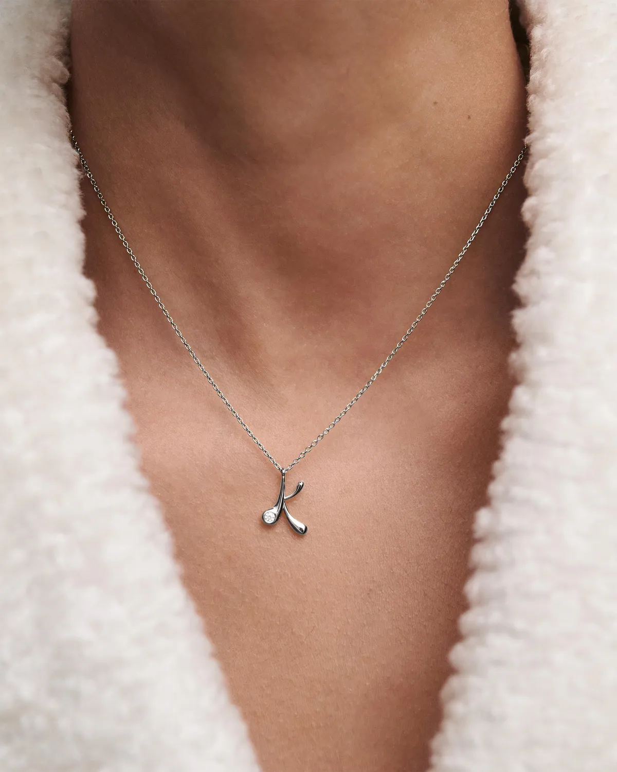 PDPAOLA Initiale K collier pendentif argent