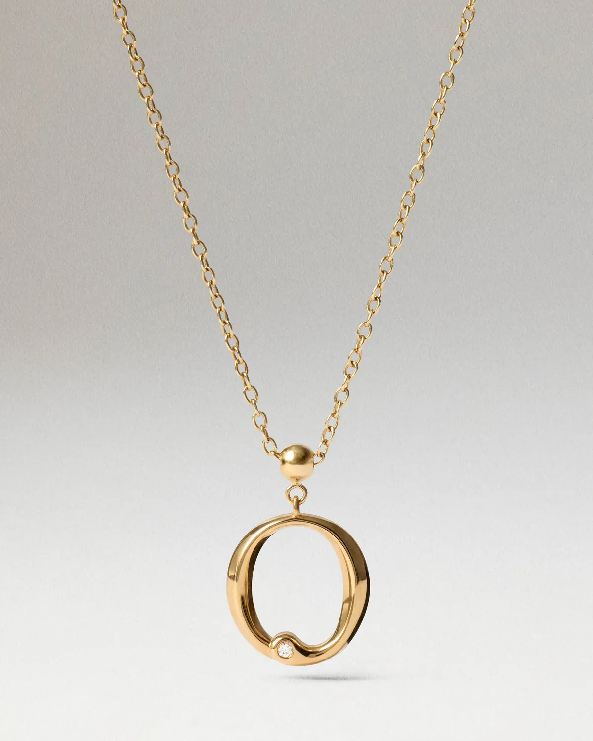 PDPAOLA Initial O charm lettre zircon blanc doré