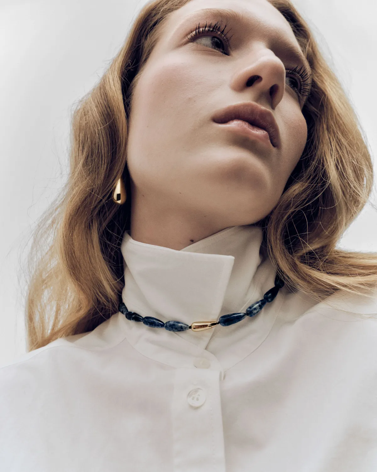PDPAOLA Sodalite Drop collier doré pierre bleue