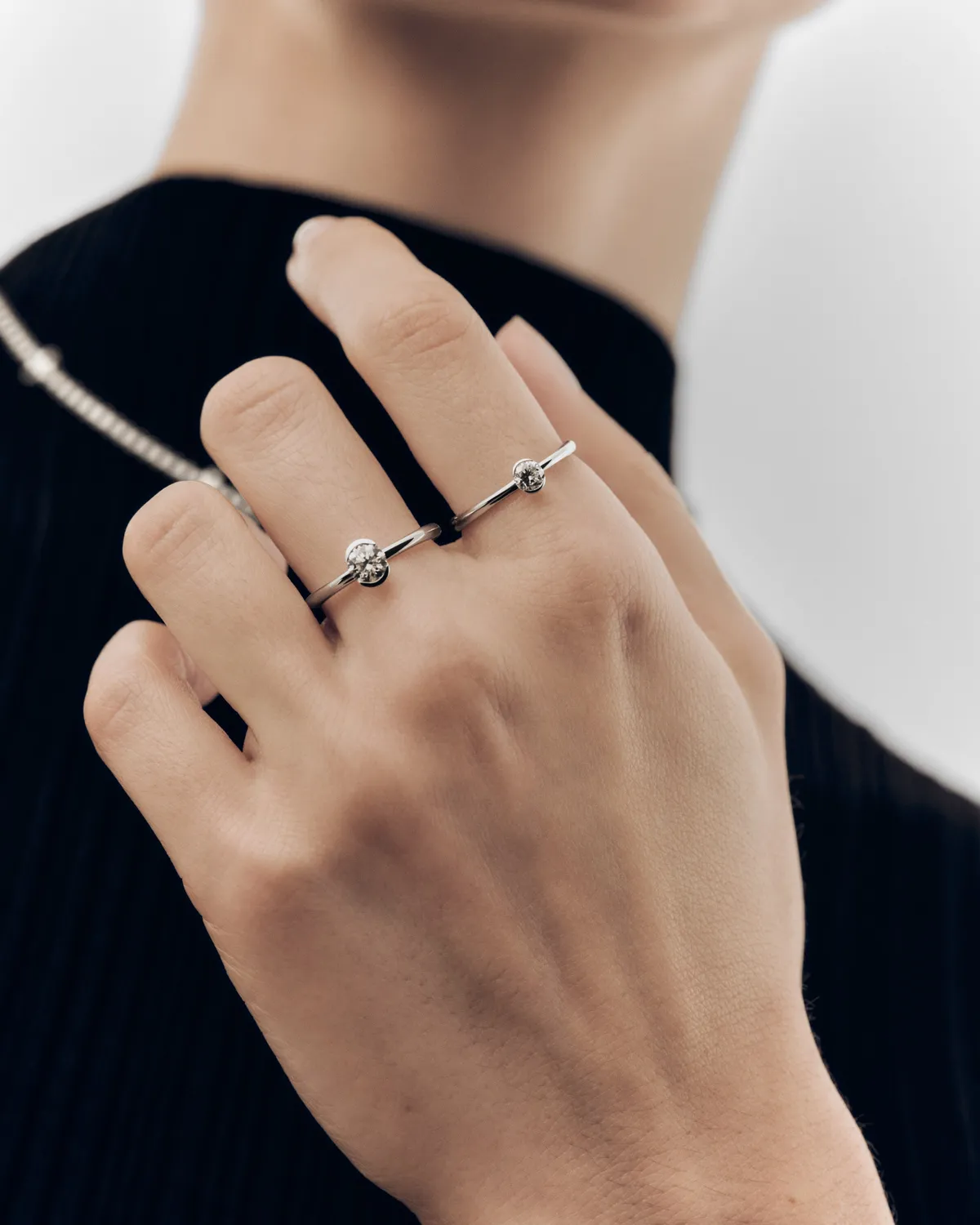 PDPAOLA Grace Mini bague solitaire or blanc diamant