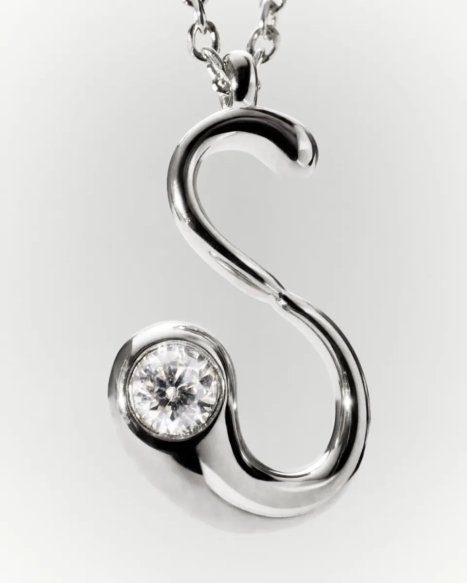 PDPAOLA GRID Initial S charm argent lettre S