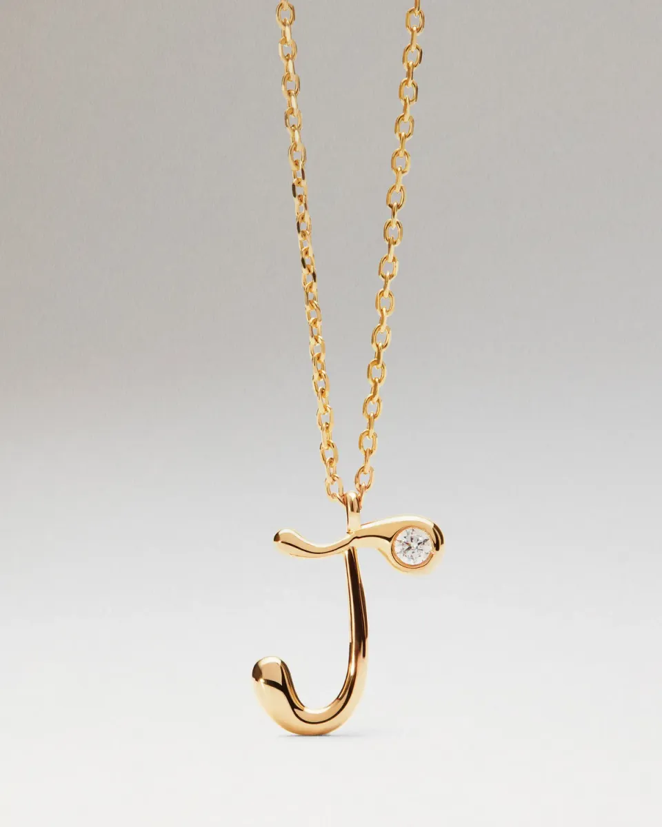 PDPAOLA Initial J collier pendentif doré lettre