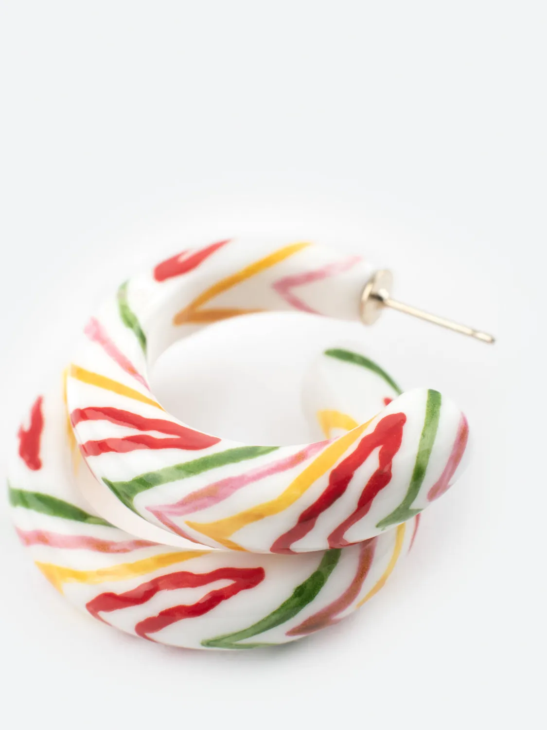 Nach Bijoux créoles Crazy Tiger boucles d'oreilles porcelaine
