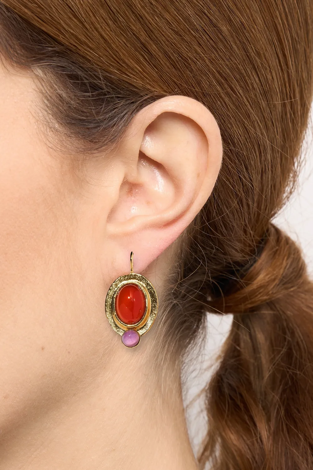 Philippe Ferrandis Baléares dormeuses boucles d'oreilles dorées