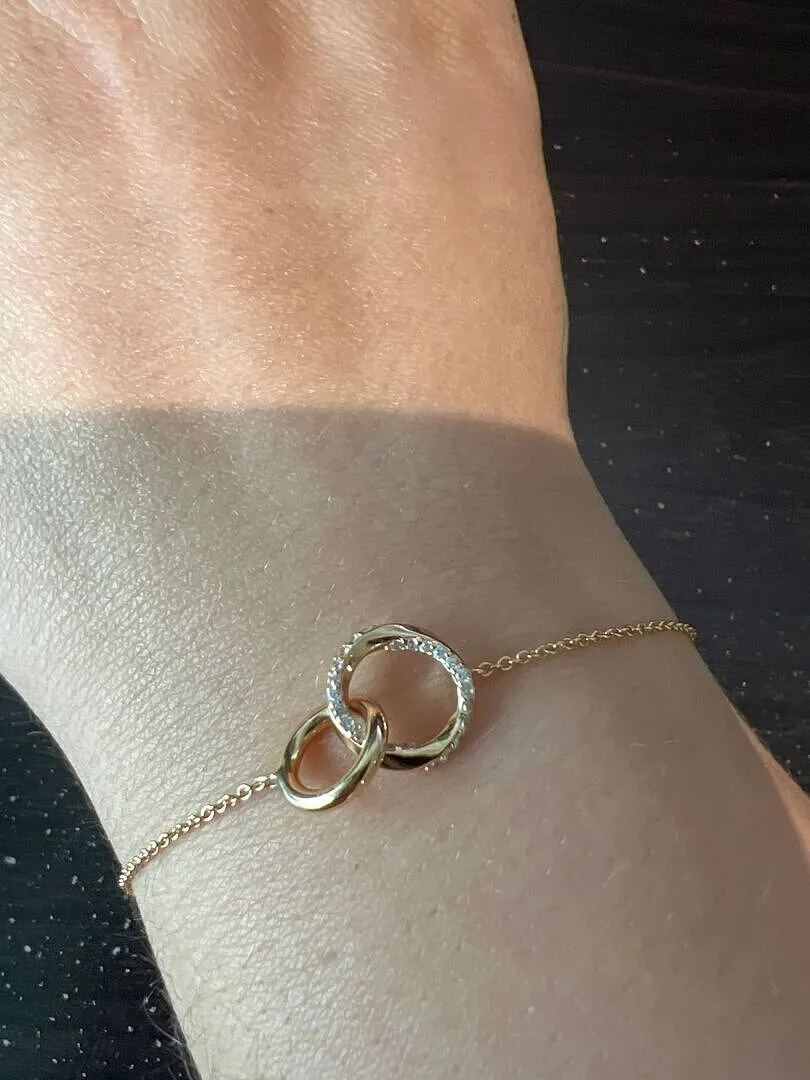 Astrid & Miyu Orbit Crystal bracelet cristal doré