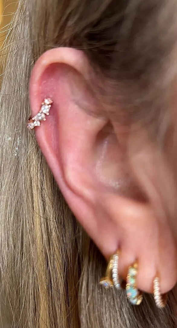 Astrid & Miyu Celestial Crystal 8mm créoles or rose cristal