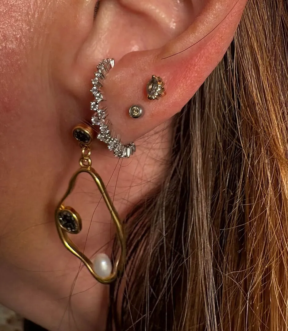 Astrid & Miyu Orbit boucles d'oreilles cristal argenté