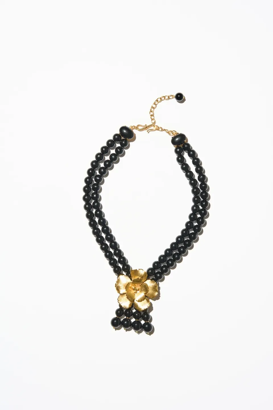 Philippe Ferrandis Magnolia collier double rang noir vert