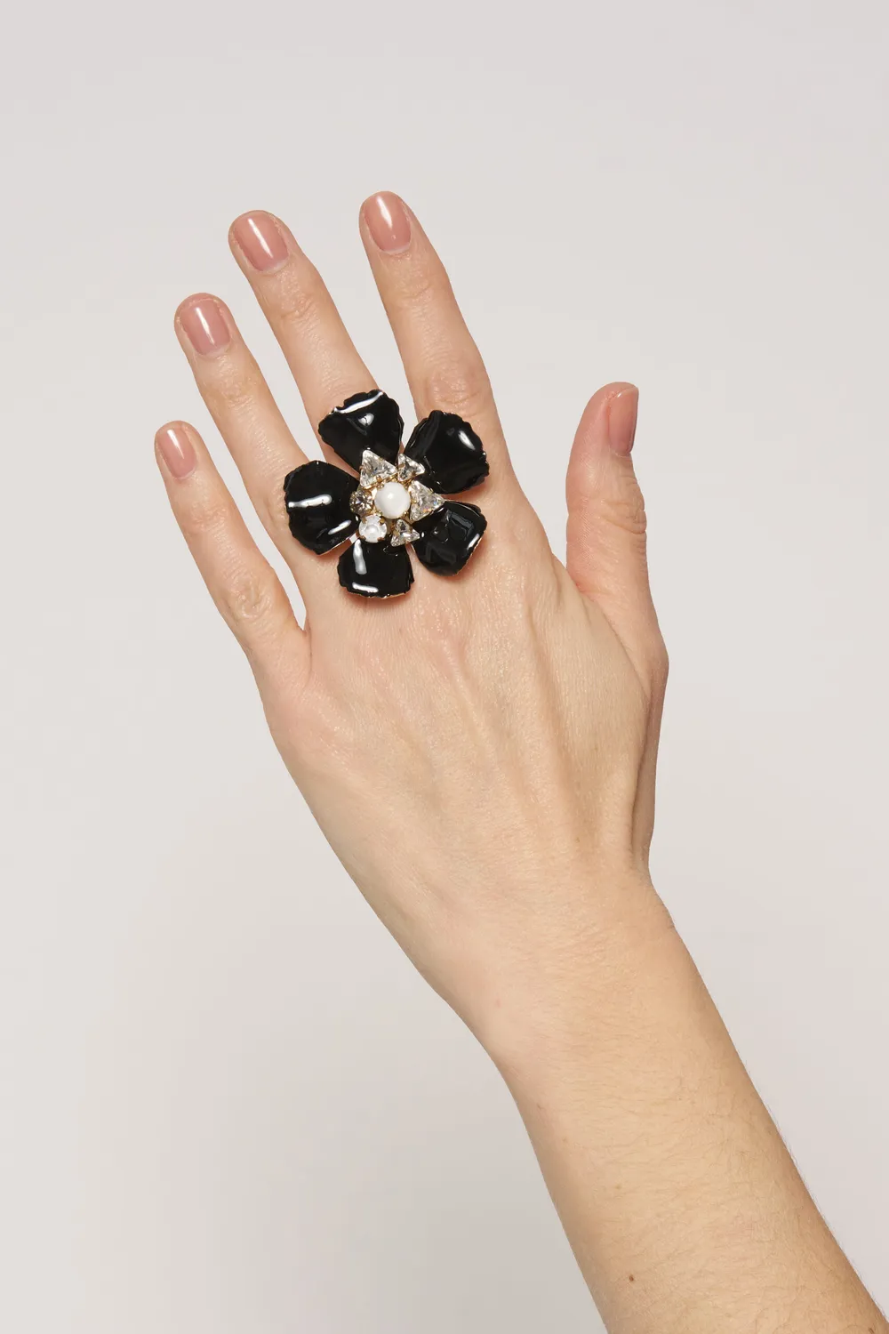 Philippe Ferrandis Black Blossom bague ajustable noire