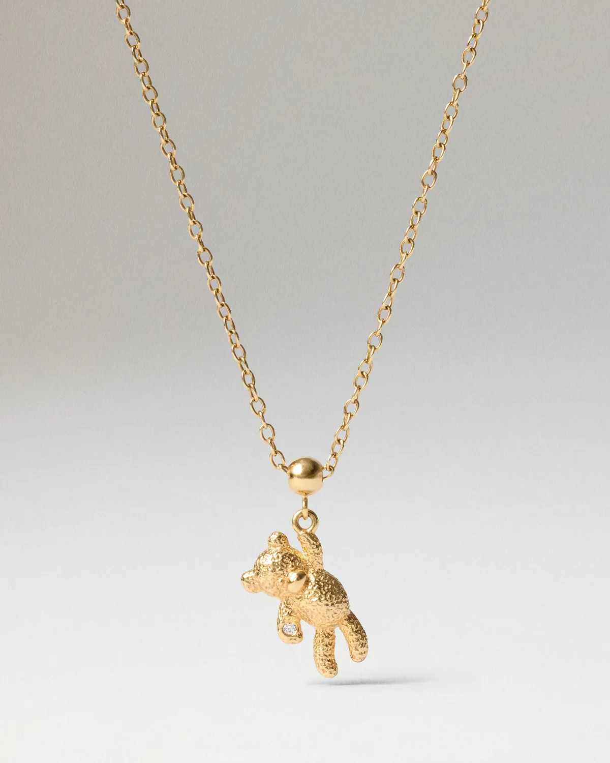 PDPAOLA Teddy Bear charm zircone blanche