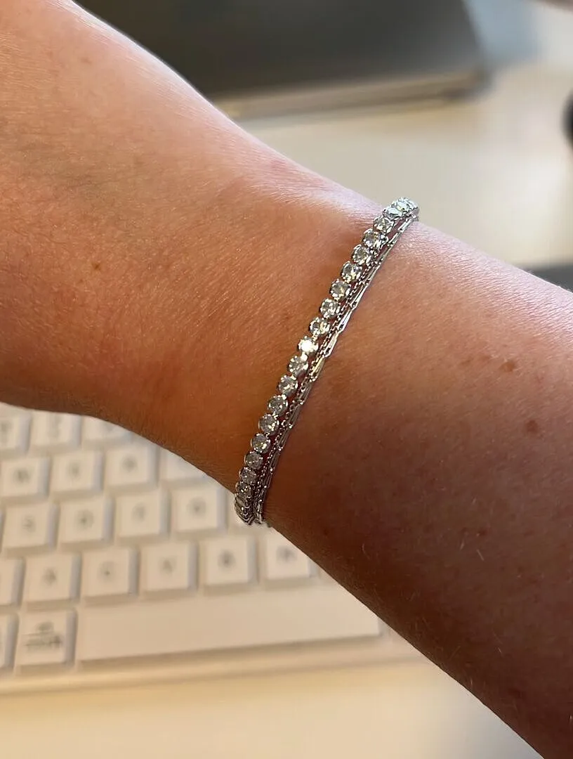 Astrid & Miyu Gleam Bold tennis bracelet argent large