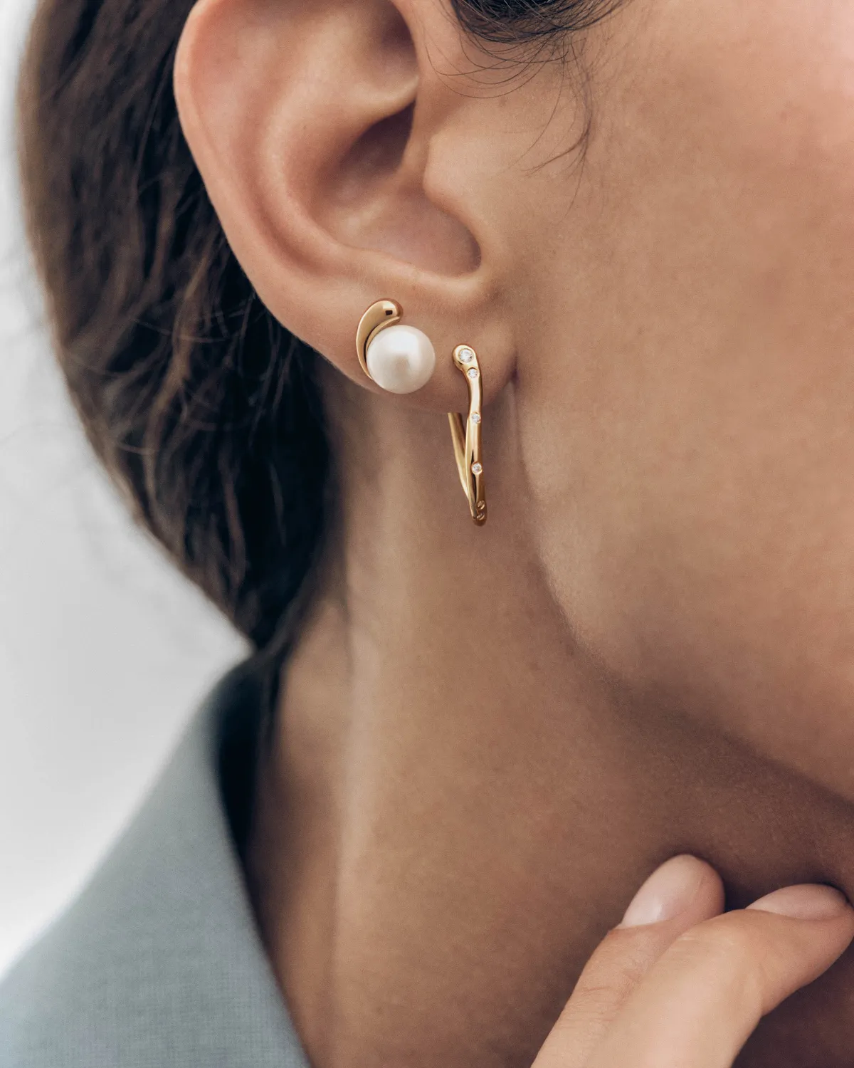 PDPAOLA La Perla clous d'oreilles perle blanche