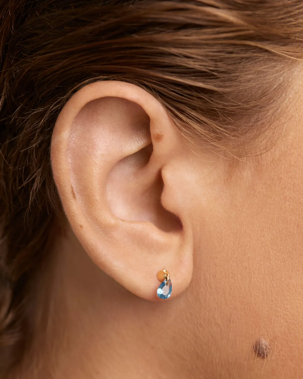 PDPAOLA Blue Lily mono boucle bleue zircone