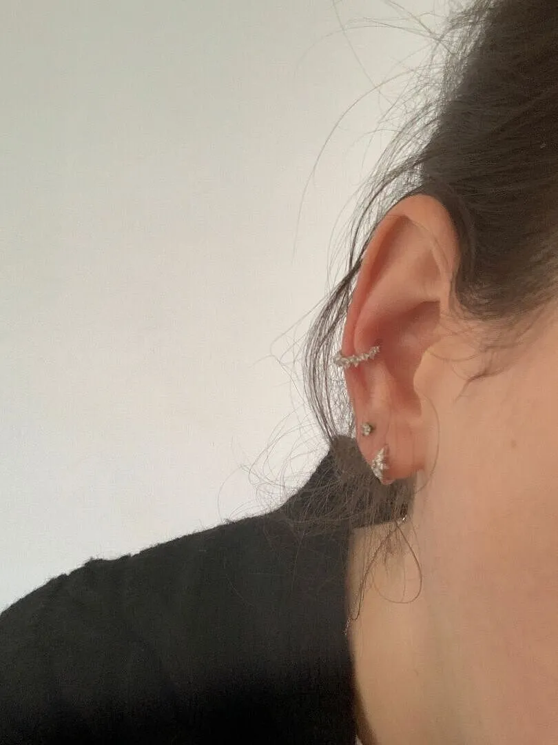 Astrid & Miyu Celestial Crystal ear cuff argent strass