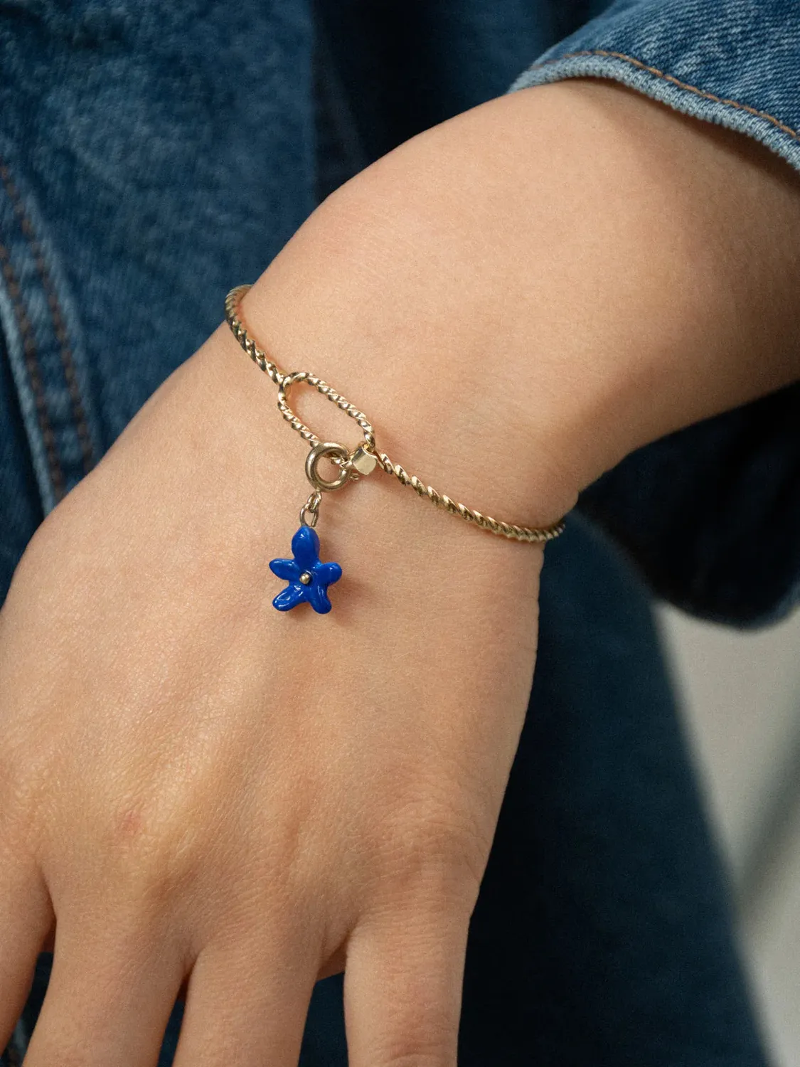 Nach Bijoux jasmin bleu charm's porcelaine fleur bleue