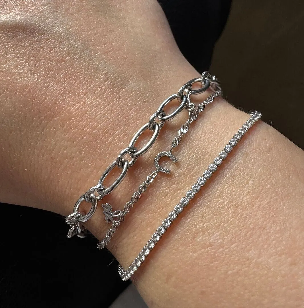 Astrid & Miyu Bold Link bracelet argent mailles