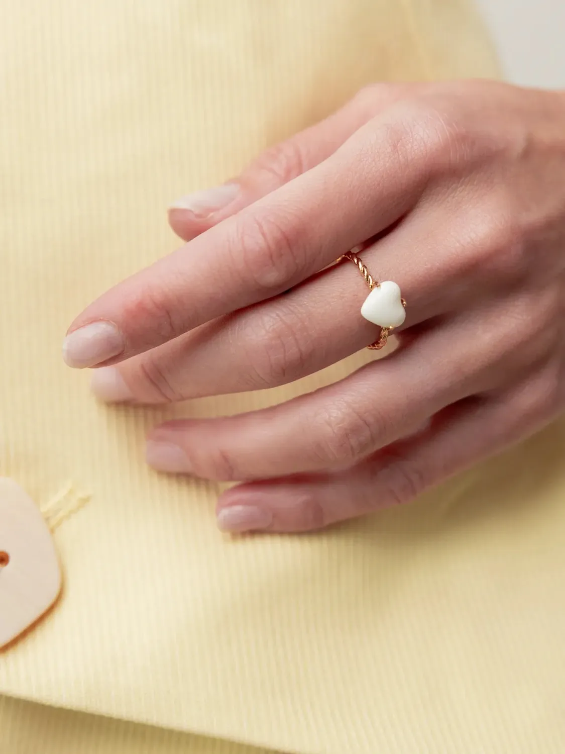 Nach Bijoux Des mots d'amour bague coeur torsadée ajustable